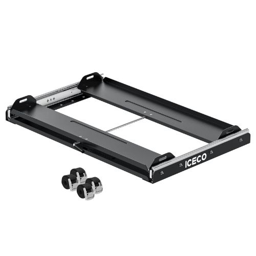Perfect fit for camping road trip. Perfect for ICECO APL55/VL60PRO portable fridge. Works flawlessly. Metal material, a very solid product. Easy installation. Design for ICECO APL55/VL60PRO portable fridge freezer. Durable slide rails. Heavy duty steel construction.