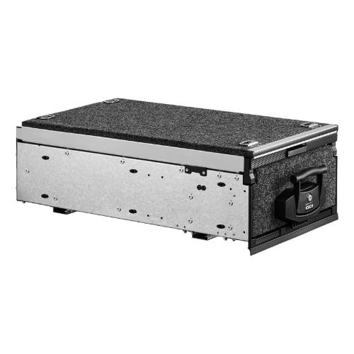 Ultimate storage solution. With 120G galvanized sheet metal, its sturdy construction ensures reliable durability. The roller drawer with a rolling top allows for a freezer to be securely affixed and provides a huge storage space. This roller drawers fit most vehicles including SUVs, pick-ups, and trailers.With individually locking drawers, it ensures maximum security for your contents.