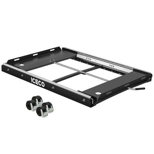 Perfect fit for camping road trip. Perfect for ICECO APL55/VL60PRO portable fridge. Works flawlessly. Metal material, a very solid product. Easy installation. Design for ICECO APL55/VL60PRO portable fridge freezer. Durable slide rails. Heavy duty steel construction. 3 position locking mechanism.