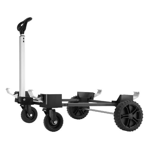 The trolley can be used not only as a removable APL55 base but also as an trolley to carry your outdoor gear. The front universal wheels and rear directional wheels work together to allow the cart to move in a 360° direction.The carrying capacity is excellent.Static load 220lb for 48 hours; dynamic load 155lb for 3km.