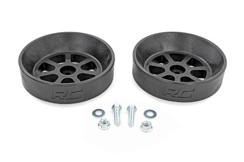 Improves ride quality. Maintains load carrying capacity. Allows the use of air springs without losing suspension travel. Installs to lower air spring mount. Made of glass-reinforced nylon.
