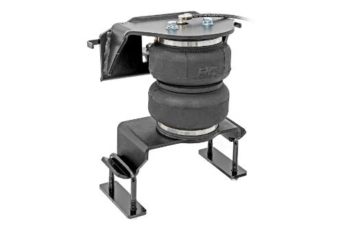 Easy to install. Durable powder coated steel brackets. Push to connect air fittings. Internal Bump stop in Air Bag. Double convoluted Air Bag. Complete kit. Levels truck when towing for safer load carrying. Includes DOT approved air line.