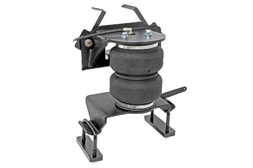 Easy to install. Durable powder coated steel brackets. Push to connect air fittings. Internal Bump stop in Air Bag. Double convoluted Air Bag. Complete kit. Levels truck when towing for safer load carrying. Includes DOT approved air line.