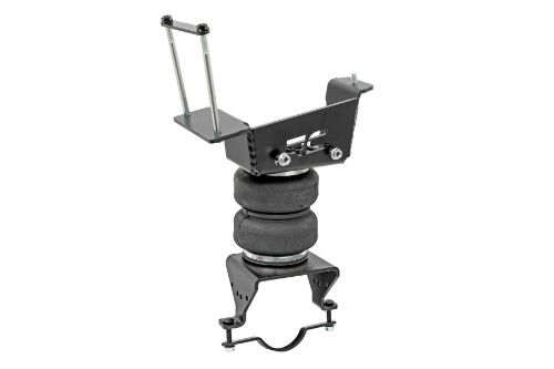 Easy to install. Durable powder coated steel brackets. Push to connect air fittings. Internal Bump stop in Air Bag. Double convoluted Air Bag. Complete kit. Levels truck when towing for safer load carrying. Includes DOT approved air line. Front & Rear Headlight Adjustment brackets included for 2021 models with headlight actuators.