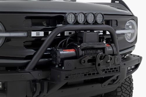 1 7/8" x .095" wall Tubing. Mounting flanges are made from 7 gauge material. Mounts to modular bumper with factory hardware. Slotted light bracket allows the use of multiple LED options. Works with the RC high mount winch kit. Can be installed as a stand-alone unit. Mounting bar features a 5-year limited warranty. LED Lights feature a 3-year limited warranty. Optional 20Î“Ã‡Â¥ Light Bar 7200 lumens 100 watts Durable die-cast aluminum housing Contains 20, 5 watt Cree LEDs 3 year warranty Optional 4Î“Ã‡Â¥ Round Lights 4320 lumens 54 watts 30 degree spot beam Contains 9, 3 watt Cree LEDs 3 year warranty Optional Wide Angle Osram LED 13,500 lumens 150 watts 140 degree wide-angle beam Contains 30, 5-watt OSRAM LEDs 3 year warranty