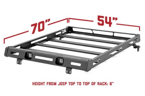 250lb Weight Rating Durable All-Steel Construction 100% Bolt-On Installation Allows for Removal of Freedom Top Panels (4dr models only) Four Durable Slats for Secure Storage (Optional) LED Lights & Wiring Harnesses