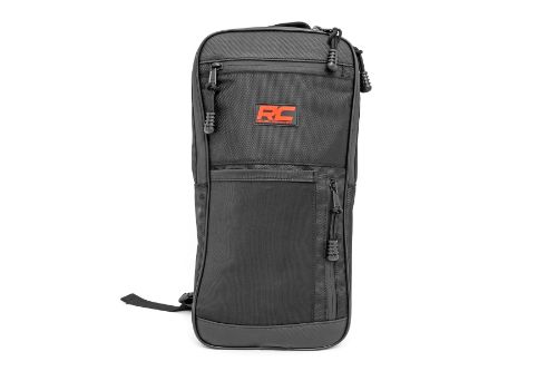 Extended zipper for easier use. Reverse coil zipper design gives a cleaner look and added protection. Made of High Density water-resistant 1680D polyester material. Internal compartments prevent water seepage around mount holes. Safely store phone, sunglasses, keys or other items to gain extra space and added protection.