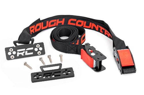 Easy to install Works with most Roto-molded coolers Works with all UTV beds Cooler is accessible while secured down Durable, corrosion resistant powder coat Stainless Steel hardware Straps are 58in long