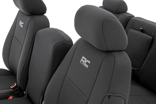 Fits very snug! Made to factory specifications. 4-Layer construction with foam padding and protective polyester shell. Neoprene layer offers great breathability and water resistance. Includes full covers for front seats - plus headrest covers where applicable. Front covers help protect your most-used seats from wear. Rear covers help protect your back seats from children and animal stains. Two-year warranty.