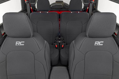 Fits very snug! Made to factory specifications. 4-Layer construction with foam padding and protective polyester shell. Neoprene layer offers great breathability and water resistance. Includes full covers for front seats - plus headrest covers where applicable. Front covers help protect your most-used seats from wear. Rear covers help protect your back seats from children and animal stains. Two-year warranty.