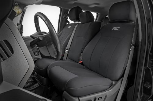 Fits very snug! Made to factory specifications. 4-Layer construction with foam padding and protective polyester shell. Neoprene layer offers great breathability and water resistance. Includes full covers for front seats - plus headrest covers where applicable. Front covers help protect your most-used seats from wear. Rear covers help protect your back seats from children and animal stains. Two-year warranty.