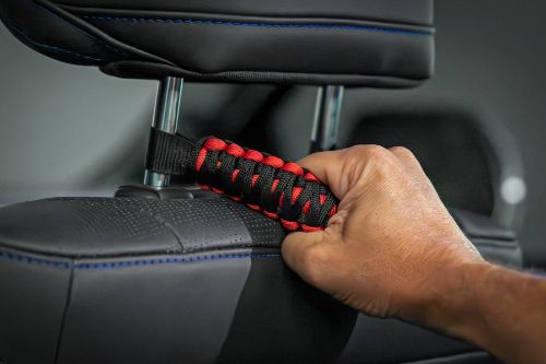 Easy installation. Universal for all headrest posts. Two-color woven design. Adds support for entering or exiting vehicle. Sold in pairs.