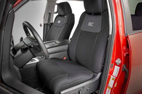 Fits very snug! Made to factory specifications. 4-Layer construction with foam padding and protective polyester shell. Neoprene layer offers great breathability and water resistance. Includes full covers for front seats - plus headrest covers where applicable. Front covers help protect your most-used seats from wear. Rear covers help protect your back seats from children and animal stains. Two-year warranty.