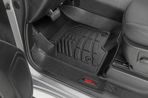 Manufactured from strong but flexible Thermoplastic Rubber. Made in the USA. Quick and easy install. Fits both bucket and bench seat. Meticulously engineered for a sure fit with extra coverage. Raised lip design to help prevent spills from reaching the carpet. Easy to clean. Easily removed for cleaning or other maintenance. Resistant against extreme temperatures. All weather protection against snow, mud, sand, salt water and more! Protects against soda, coffee, and other spills. Textured surface for better traction. Limited Lifetime Warranty.