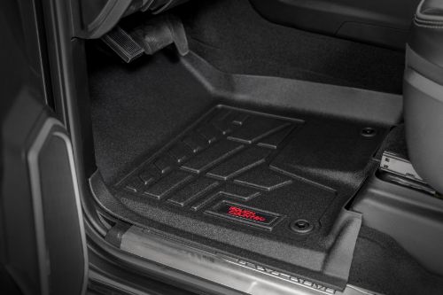 Manufactured from strong but flexible Thermoplastic Rubber. Made in the USA. Quick and easy install. Fits both bucket and bench seat. Meticulously engineered for a sure fit with extra coverage. Raised lip design to help prevent spills from reaching the carpet. Easy to clean. Easily removed for cleaning or other maintenance. Resistant against extreme temperatures. All weather protection against snow, mud, sand, salt water and more! Protects against soda, coffee, and other spills. Textured surface for better traction. Limited Lifetime Warranty.