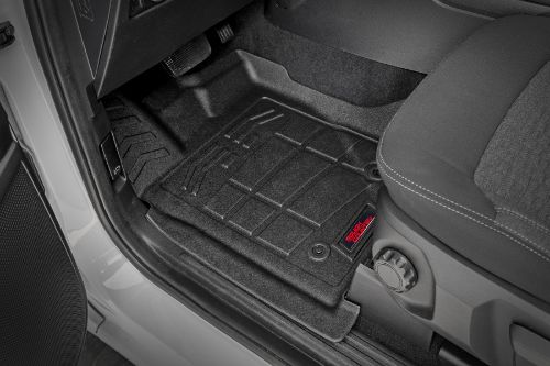 Manufactured from strong but flexible Thermoplastic Rubber. Made in the USA. Quick and easy install. Fits both bucket and bench seat. Meticulously engineered for a sure fit with extra coverage. Raised lip design to help prevent spills from reaching the carpet. Easy to clean. Easily removed for cleaning or other maintenance. Resistant against extreme temperatures. All weather protection against snow, mud, sand, salt water and more! Protects against soda, coffee, and other spills. Textured surface for better traction. Limited Lifetime Warranty.