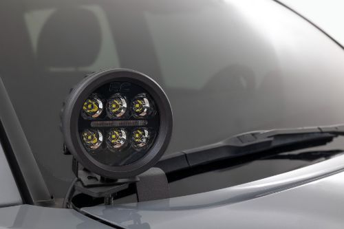 100% bolt-on installation. Does NOT interfere with washer nozzle or spray pattern. Optional Black Series LED 2880 lumens 36 watts Choose Spot or Flood beam Optional Black Series LED W/ DRL 3600 lumens 40 watts 30 degree spot beam Optional Wide Angle Osram LED 13,500 lumens 150 watts 140 degree wide-angle beam