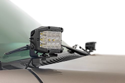 100% bolt-on installation. Does NOT interfere with washer nozzle or spray pattern. Optional Black Series LED 2880 lumens 36 watts Choose Spot or Flood beam Optional Black Series LED W/ DRL 3600 lumens 40 watts 30 degree spot beam Optional Wide Angle Osram LED 13,500 lumens 150 watts 140 degree wide-angle beam