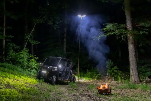 Telescopic Pole (5ft - 16ft) IP67 Waterproof Rating. Illumination Range up to 160ft. 10 Dimmer Levels. 8 Dynamic Effects. Adjustable Speeds. Wireless Remote. Autosave Function. 64-Watts. 6200-Lumens. 912 LEDs. Remote Functions Power on/off Light Mode Dimmer Presets Toggle Lighting Functions Toggle Flash Speeds Toggle Brightness