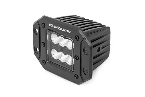 2880 lumens 36 watts 30 degree spot beam Each light contains 6, 3 watt high intensity Cree LEDs IP67 Waterproof rating Black panel design Durable die cast aluminum housing Moisture Breather technology reduces moisture build-up behind the lends Includes premium, flat-wound wiring harness with on/off switch Length: 4.80-inches | Depth: 3.11-inches | Height: 3.63-inches Mounting hole to mounting hole: 4.15-inches Sold in pairs 3 year warranty