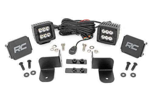 Durable powder coated steel. Handy, rear-facing illumination Up to 13,500 Lumens Up to 140 Watts Flood or Spot pattern Easy, 100% bolt-on installation IP67 Waterproof design Durable, die-cast aluminum housing Includes snap-on cover and premium wiring harness (2-inch Black Series cubes only) Optional Black Series LED 2880 lumens 36 watts Choose Spot or Flood beam Optional Wide Angle Osram LED 13,500 lumens 150 watts 140 degree wide-angle beam