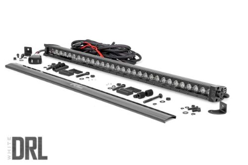12000 lumens 150 watts Contains 30, 5 watt High Intensity CREE LEDs Contains 15, cool white daytime running LEDs 30 degree spot beam IP67 Waterproof rating Black panel design Durable die cast aluminum housing Moisture Breather technology reduces moisture build-up behind the lends Includes premium, flat-wound wiring harness with three-way switch Includes a snap-on cover Features both end mounts and adjustable base mounts for multiple mounting solutions Length: 32.1875-inches | Depth: 3.12-inches | Height: 1.6-inches Bolt Diameter: 8mm 3 year warranty