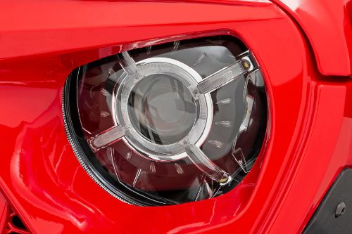 DOT/SAE Certified for street legal use Aggressive, black panel design IP67 Waterproof housing Includes easy plug-and-play harness adapter 100% bolt-on installation Hi Beams: 100 Watts / 6500 Lumens Low Beams: 30 Watts / 3000 Lumens