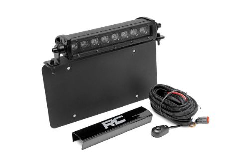 Easy bolt-on installation Aligns/Mounts to standard-sized license plate holes Provides additional lighting source for trail riding or for working in front of your vehicle 3200 lumens (total) 40 watts (total) Contains 8, 5 watt high intensity Cree LEDs Black panel design IP67 Waterproof rating Durable die cast aluminum housing Moisture Breather technology reduces moisture build-up behind the lens Includes premium, flat-wound wiring harness with on/off switch Lights feature a 3-year Warranty Mounting brackets feature a Lifetime Replacement Warranty