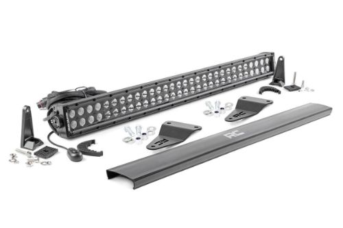// Bracket Details \\\\ Easy installation. Looks like factory equipment. Durable black carbon powdercoating. Includes Lifetime Replacement Guarantee // LED Details \\\\ Each light contains 6, 3 watt High Intensity CREE LEDs 14400 lumens (total) 180 watts (total) 8 degree spot / 90 degree flood beam IP67 Waterproof rating Black panel design Durable die cast aluminum housing Moisture Breather technology reduces moisture build-up behind the lens Includes premium, flat-wound wiring harness with on/off switch Features a 3-year Warranty