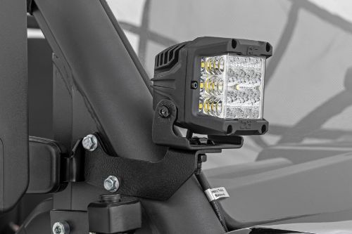 Easy bolt-on Installation. Mounts behind factory mirror using factory hardware. Swivel mount allows for precise positioning. Durable powder-coated steel brackets. IP67 Waterproof rating. Durable die-cast aluminum housing. Moisture Breather technology reduces moisture buildÎ“Ã‡Ã‰up behind the lens. Includes premium, flatÎ“Ã‡Ã‰wound wiring harness with on/off switch. 3 year warranty.