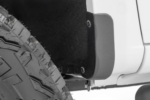 Quick and easy install with no drilling. Replaces factory mud flaps. Includes front and rear mud flap deletes. UV-protected to prevent fading. Built from a special Tri-Blend ABS material for maximum strength and durability. Can be returned to stock.