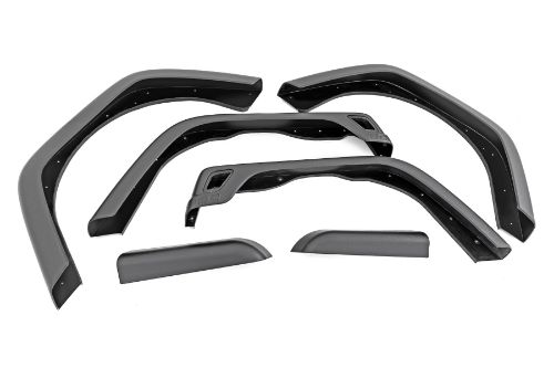 Easy bolt-on installation. Gain an additional 2.25in of tire coverage. Made of UV Treated Thermoplastic. Offers the same appearance as stock flares.