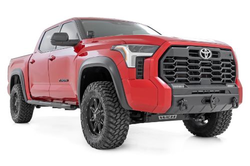 Color: Unpainted - Flat Black Flare Height: 6 in. Quick and easy install with no drilling. UV protected to prevent fading. Built from a special Tri-Blend ABS material for maximum strength and durability. Easily paintable to color match your truck. Can be removed to bring truck back to stock. 3-year limited warranty.
