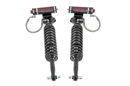 Extended Length: 28.05in Collapsed Length: 21.79in Fits 4WD models with 5.5 - 6.5in of lift Includes driver and passenger side front coilovers 8-Stage Adjustable Damping Monotube Design Nitrogen-Charged Remote Reservoir with Steel Braided Reservoir Line Massive 2.5in Piston 22mm Chrome-Hardened Piston Rod Specifically Tuned for Each Application 3-Stage Seal System Heat-Treated, Alloy Bearing Honed Steel Body CNC-Machined Billet Aluminum Accents Zinc Plate Finish with Double Clear Coat Incredible >400 Hour Salt Spray Rating 3-year Manufacturer's Warranty
