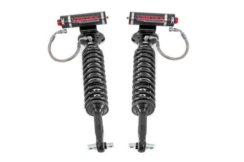 Extended Length: 23.72in Collapsed Length: 18.21in Lifts and levels vehicle from front to rear Includes driver and passenger side front coilovers 8-Stage Adjustable Damping Monotube Design Nitrogen-Charged Remote Reservoir with Steel Braided Reservoir Line Massive 2.5in Piston 22mm Chrome-Hardened Piston Rod Specifically Tuned for Each Application 3-Stage Seal System Heat-Treated, Alloy Bearing Honed Steel Body CNC-Machined Billet Aluminum Accents Zinc Plate Finish with Double Clear Coat Incredible >400 Hour Salt Spray Rating 3-year Manufacturer's Warranty