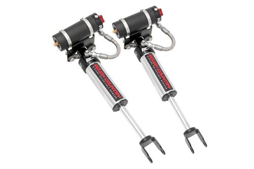 Extended Length: 24.69in Collapsed Length: 16.18in Fits 4WD models with 5-8 inches of lift Fits 2WD models with 5-8 inches of lift Includes driver and passenger side front shocks 8-Stage Adjustable Damping Monotube Design Nitrogen-Charged Remote Reservoir with Steel Braided Reservoir Line Massive 2.5in Piston 22mm Chrome-Hardened Piston Rod Specifically Tuned for Each Application 3-Stage Seal System Heat-Treated, Alloy Bearing Honed Steel Body CNC-Machined Billet Aluminum Accents Zinc Plate Finish with Double Clear Coat Incredible >400 Hour Salt Spray Rating 3-year Manufacturer's Warranty