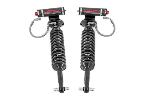 Extended Length: 28.05in Collapsed Length: 21.79in Fits 4WD models with 5.5 - 6.5in of lift Includes driver and passenger side front coilovers 8-Stage Adjustable Damping Monotube Design Nitrogen-Charged Remote Reservoir with Steel Braided Reservoir Line Massive 2.5in Piston 22mm Chrome-Hardened Piston Rod Specifically Tuned for Each Application 3-Stage Seal System Heat-Treated, Alloy Bearing Honed Steel Body CNC-Machined Billet Aluminum Accents Zinc Plate Finish with Double Clear Coat Incredible >400 Hour Salt Spray Rating 3-year Manufacturer's Warranty